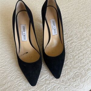 Jimmy Choo Black Suede Pointed Toe Pumps